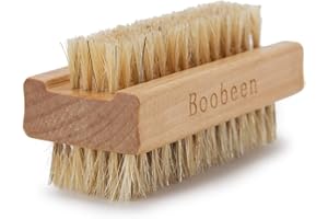 Boobeen Natural Pig Bristle Nail Brush - Finger Nail Brush - Hand & Foot Brush for Cleaning Fingernail and Toenail