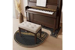 Hixingo Soundproof Rug for Piano, Sound Absorbing Carpet Can Noise Reduction Non-Slip Floor Mat Dampening Pads for Upright Pianos Water Washable for Studio, Music Room (Black Gold,110 * 110cm)