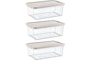 astor24 PREMIUM Aufbewahrungsboxen mit Deckel - lebensmittelecht - sicherer Verschlussclip - transparent - Robuste Qualität - XXL Set für Büro, Kinderzimmer, Küche & Werkstatt (3er Set 12 Liter)