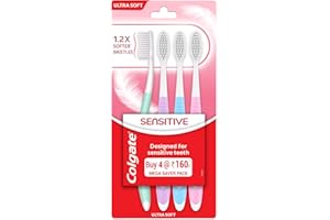 Colgate Sensitive Toothbrush - Pack of 4 - Ultra Soft bristles take Care of Sensitive Teeth and Gums - India