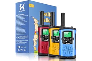 SK SUPKER Walkie Talkies für Kinder 3er Pack, 8 Kanäle 2 Wege Radio Kinder Spricht Spielzeug für 3 bis 12 Jungen Mädchen Geschenk, 3 KM Lange Reichweite für Outdoor Camping Spiel