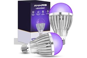 Ankrs Luce Nera Ultravioletta 13W, E27 Lampadina a LED UV per Vernice Fluorescente, Lampadine UV LED, Illuminazione Ultravioletto per pittura del corpo, Halloween Party Discoteca Festa Natale(2 Packs)