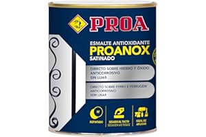 Esmalte antioxidante directo sobre óxido. SATINADO. Blanco. 250 ML. Pintar sobre hierro y óxido sin necesidad de imprimación. PROANOX.