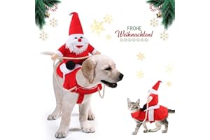 Yeswell Hundekostüm Weihnachten, Katze Hund Weihnachtskostüm, Weihnachtsmann Hundebekleidung Hundemantel, Justierbare Weihnachts Kostüm Jacken für Klein Mittel Groß Katze Hund, (2XL)