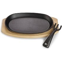 Bol En Fonte ECHTWERK - Plat à Gratin, Barbecue, Four - Avec Planche En Bois - Déjà Culotté