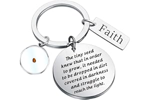 BNQL Mustard Seed Keychain Faith Gifts Real Mustard Seed Jewelry Christian Religious Inspiration Gift