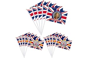LSYYSL 15 banderas de manivela para la coronación del rey de Inglaterra, banderas para la entronización de Carlos III, decoraciones para la celebración de la coronación del rey de Inglaterra