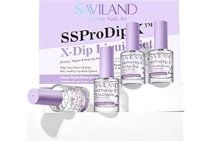 Saviland Dipppulverset med vätska: 15 ml dipppulverset med vätska för naglar, bas- och överlack/borsteskydd/nagelverktyg, Ssprodip X™ hälsosamt dipppulverset för franska naglar