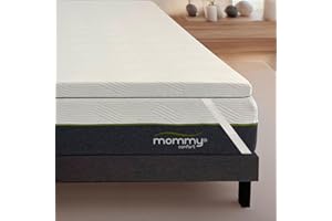 MOMMY CONFORT – Topper Viscoelastico 90x190x6 cm – Funda Lavable y Desenfundable con Cremallera - Nucleo 100% Viscoelastica –– Transpirable, Alivia Dolores – Fabricado en Valencia