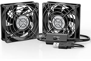 ELUTENG Ventilador USB 80mm Doble Fan 5V 0.24A Ventilador para PC 2 In 1 Cooler USB Fan 8cm Ventilador Portatil para Laptop/Receptor/Armario AV/Proyector
