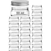 50 ml Kapaklı Kozmetik Kavanozu 50 Cc Şeffaf Cam Krem Kavanoz (20 Adet, Metal G&uuml;m&uuml;ş Kapak)