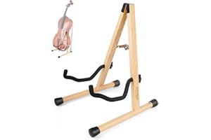 HILERPUNK Supporto per cellulare con supporto ad arco, base in legno a forma di A con schiuma imbottita – Supporto realizzato a mano per violoncelli e chitarre (Ashwood, Cello) 1/2, 3/4, 7/8, 4/4