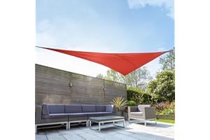 Kookaburra Waterproof Garden Sun Shade Sail Canopy in Red 98% UV Block (6m x 4.2m Right Angle Triangle)