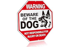 Anley Vorsicht vor dem Hunde-Aluminium-Warnschild, Keine Verantwortung für Verletzungen oder Tod Warn-Hundeschild - UV-geschützt und wetterfest - 12 "x 12"