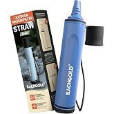 Bachgold Straw Anti-Virus Filter Straw, Water Survival Filter, Blue | Removes 99.99% Viruses &amp; Bacteria - 70cm Tube, Only 4oz