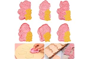 YISKY Cottura Stampi Biscotti, 6 Pezzi Dog Patrol Stampi Biscotti, Stampi Biscotti Plastica, Stampi 3D Biscotti, Stampi Biscotti Bambini, Stampo Biscotti Cartone Animato, per Decorare Biscotto Dolci Torta