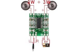 Jeanoko 5Pcs Power Amplifier Super Small DC 2.5V-5.5V 3W+3W Power Amp Module Board Audio Amp Amplifier Board for LCD TVs LaptopsElectronic Component