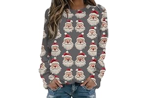 BAUENIEROY Christmas Jumpers for Women UK Ladies Jumpers Loose Fit Long Sleeve Crewneck Sweatshirts Hoodies Fashion Xmas Tree Graphic Pullover Casual Lightweight Shirt Activewear Outfits Clothing
