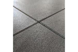 ARK MAT Rubber Crumb Gym Floor Tiles - Heavy Duty Non-Slip Commercial Grade Gym Mats - 1m x 1m (Black, 20mm Thick)