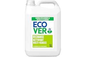 Ecover Nettoyant Multi-usages, Formule avec Ingrédients Sélectionnés avec Soin, Parfum à la citronnelle et au Gingembre, Bouteille Recharge de 5 Litres