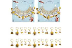 NBEADS 24 Uds 4 Estilos Marcadores de Puntada de Abeja, Marcador de Punto de Ganchillo Esmaltado de Aleación, Marcador de Punto de Bloqueo con Cierre de Latón para Tejer, Coser, Fabricación de Joyas