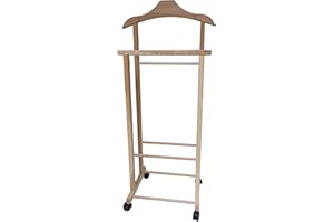 MW Italia INDOSSATORE Oscar Doppio da Camera in Legno di faggio Naturale per Abiti e Vestiti