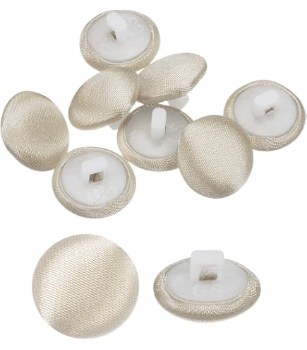 Bottoni Copri-Tessuto QUARKZMAN 10 Pezzi | 15mm Con Gambo Metallico | Giallo Scuro Per Cucito, Fai Da Te, Abiti E Maglioni