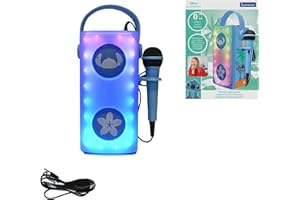 ‎LEXIBOOK Lexibook, Disney Stitch, Bezprzewodowy Głośnik Bluetooth z Mikrofonem, Wielokolorowe Efekty Świetlne, Gniazdo na Kartę SD, Tf, Akumulator, Niebieski, BTP185DZ