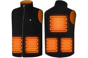 TOUVE Beheizbare Weste Heizweste Herren Damen, Polarfleece-Heizjacke Beheizte Weste Prämie Beheizbare Jacke Elektrische, 5 Zonen Heizung 3 Temperaturregler (Ohne Powerbank)