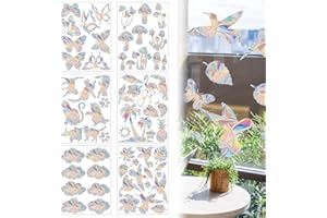 LPAMABA 6 Stücke Prisma-Fensteraufkleber für Vogelschläge Anti Kollisions Vogelschutz Aufkleber Fenster Regenbogen Fenster Sticker Folie Suncatcher Sticker Reflektierende Aufkleber Gegen Vogelschlag