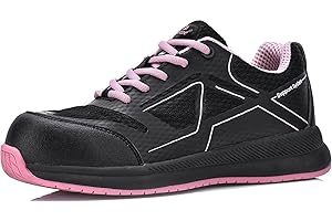 SAFEYEAR Women Safety Work Shoes [CE Certified] -7398 Lightweight Breathable Women Safety Trainers with 12E Wide Fit Steel Toe Cap, Non Slip Work Boots for Women Lady (Size