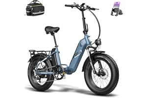 Fafrees Bicicleta eléctrica FF20 Polar, Bici Eléctrica Plegable de 20 ", Batería Extraíble de 48V/10.4 * 2Ah, 7 Velos, Ebike para Adultos, Alcance de 80-140KM