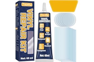 Tiepetly Hot Tub Repair Kit Waterproof, Air Mattress Patch Kit Transparent, for Inflatable Spa, Hot Tub Puncture, Pool, Air Mattress, PVC, and Rubber, 60ml (60ml)