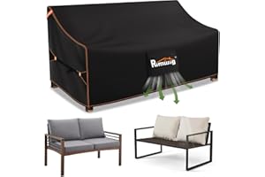 Rimwig Patio Sofa Furniture Covers Waterproof, 2-Seater Outdoor Couch Cover Fits to Outdoor Loveseat Cover with Air Vent 54W x 38D x 35H inches
