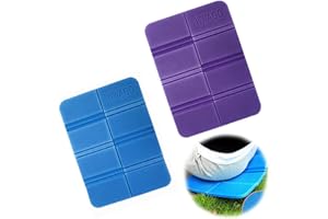 beifon 2Pcs Moisture-Proof Folding Seat Mat XPE Portable Waterproof Outdoor Cushion Foldable Sit Mat for Hiking Tourism Camping Park Picnic(Purple+Blue)