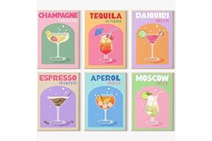 JATOK 6 Pack Paint by Numbers for Adults, Painting Kits for Beginners On Clear Colored Canvas, Easy DIY Acrylic Pigment Drawing Paintwork for Home Wall Decor, Cup 20x30CM/8x12in (no Frame