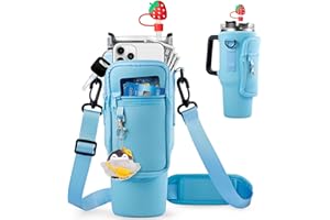 GmwyCzV Stanley Cup, torba na butelkę z wodą, torba do przenoszenia Stanley Cup 40 oz z kieszenią na telefon komórkowy, regulowany pasek, torba na akcesoria Stanley Cup torba na podróż, wędrówki,