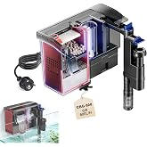 EXLECO External Filter Aquarium Type Backpack 6W 800L/H, with UV Lamp, Skimmer and Filter Sponge &ndash; Adjustable, Suspended, wit