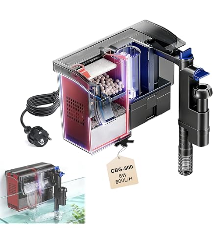 AquaOne CBG 500 Hang-on Filter Met UVC-zuiveraar – 500 L/u, Geschikt Voor Aquaria Van 38-115 Liter, Energiezuinig En Stil