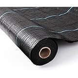 Tech-Garden – 1 m x 5 m Weed Control Membrane Woven Fabric Heavy Duty Thick Black Garden Sheet Commercial Landscape Horticult