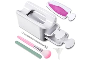 NLFOX Nail Dip Powder Tray - Nail Powder Recycling Tray System - nail Dipping powder Collector with 2 Spoon, Nail Art Brush, Mental Cuticle, Nail File for DIY French Manicure at Home