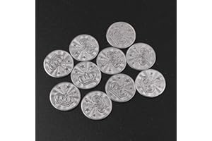 BELTI 10 Piezas 25 * 2 mm Fichas de Juego de Acero Inoxidable Juego de Arcade Moneda Pentagrama Corona Fichas