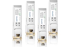 ‎QSFPTEK QSFPTEK 4Pack 10GBASE-T SFP+ Kupfer RJ45 Modul Transceiver up to 30m, SFP+ auf RJ45 für Cisco SFP-10G-T-S, Ubiquiti UF-RJ45-10G, Netgear, D-Link, Supermicro, TP-Link, Linksys