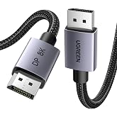 UGREEN 8K Displayport kablosu 1.4 8K 60Hz 4K 240Hz, VESA sertifikalı, PC, HDTV, monit&ouml;r, grafik kartı i&ccedil;in HDR, FreeSync, G-S