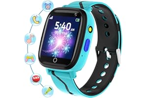 BAUISAN Smartwatch Kinder - Uhr Telefon für Jungen Mädchen mit Anruf, SOS, 14 Spiele, Musik, Kamera, Wecker, Taschenlampe, Kinderuhr Telefonieren Smart Watch Kids Geschenk (Blau)