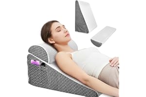 GXPJYCFOB Coussin incliné pour lit Oreiller Triangle pour l'apnée du Sommeil,Coussin de Lecture en Mousse à Mémoire de Forme,Coussin Triangulaire Multifonction pour Reflux Acide l'élévation des Jambes