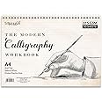 Squiggle Calligraphy Workbook with Wiro Binding, A4, 115gsm, 50 Sheets | Practice Classic and Modern Writing Styles with Printed Guide Pages | Ideal for Calligraphy Pens, Fineliners, and Pencils