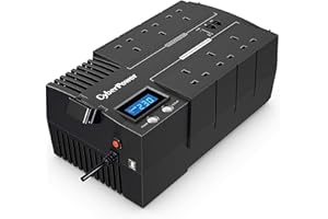 CyberPower BR1200ELCD-UK BRICs Series, 1200VA/720W, 6 UK Outlets (3 Surge only, 3 UPS and Surge), 1 USB Charging Port, AVR, Brick Format