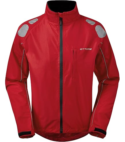 Veste Cyclisme Homme Coupe-Vent Réfléchissante – Manteau Vélo Respirant Résistant Eau Avec Capuche Et Poches – Idéal Running, Randonnée, Pluie Légère