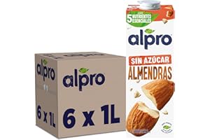 Alpro Bebida Vegetal de Almendras sin Ázucar - Pack de 6 x 1L